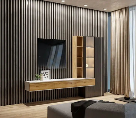 Decorative Wall Panel - White / (8) Individual Planks – Each: 106" (H) × 3/16" (W) × 9/16" (D) Decorative Wall Panel Walls