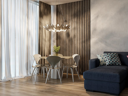 Decorative Wall Panel - White / (8) Individual Planks – Each: 106" (H) × 3/16" (W) × 9/16" (D) Decorative Wall Panel Walls