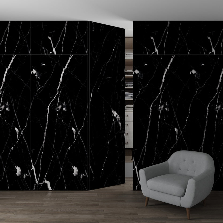 Decorative Wall Wood Panel - 80 x 110 / Nero Marquina Decorative Wall Wood Panel Walls