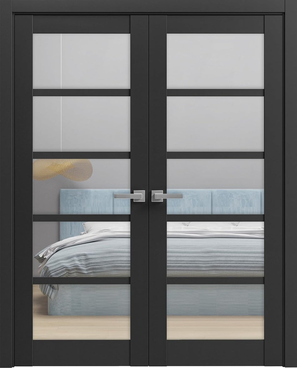 Quadro 4522 - Matte Black / 18" x 80" Quadro 4522 Door