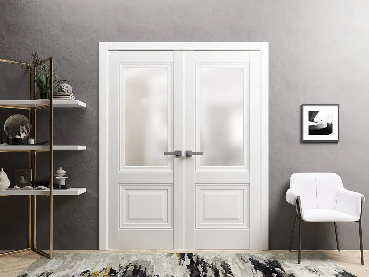 Lucia 8822 - Painted White / (2) 18" x 80" Lucia 8822 Door