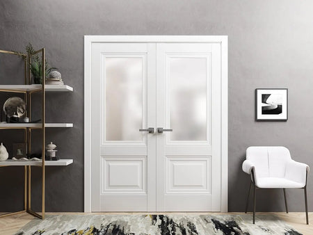 Lucia 8822 - Painted White / (2) 18" x 80" Lucia 8822 Door