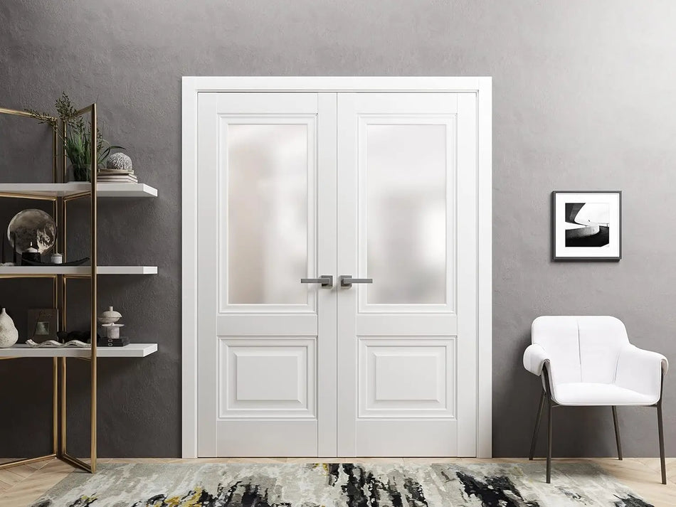 Lucia 8822 - Painted White / (2) 18" x 80" Lucia 8822 Door