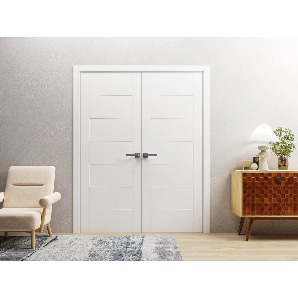Mela 0755 - Painted White / (2) 18" x 80" Mela 0755 Door