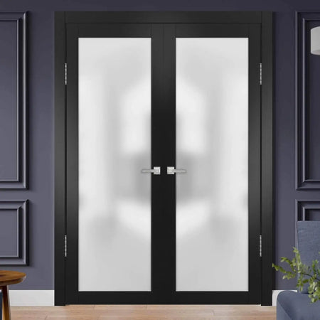 Planum 2102 - Matte Black / (2) 28" x 80" Planum 2102 Door