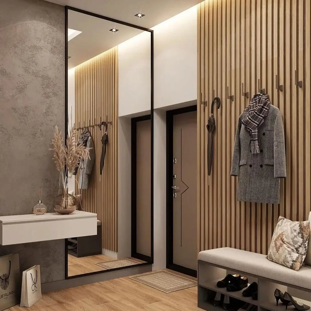 Decorative Wall Panel - White / (8) Individual Planks – Each: 106" (H) × 3/16" (W) × 9/16" (D) Decorative Wall Panel Walls